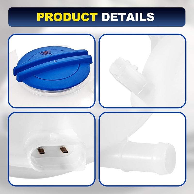YEHERIT 603-253 Front Engine Coolant Radiator Reservoir Recovery Expansion Tank with Cap Compatible with 2006-2019 Audi A3 Q3 TT, 1993-2019 Volkswagen Beetle Eos Golf Passat Jetta Replace# 1K0121407A - Image 5
